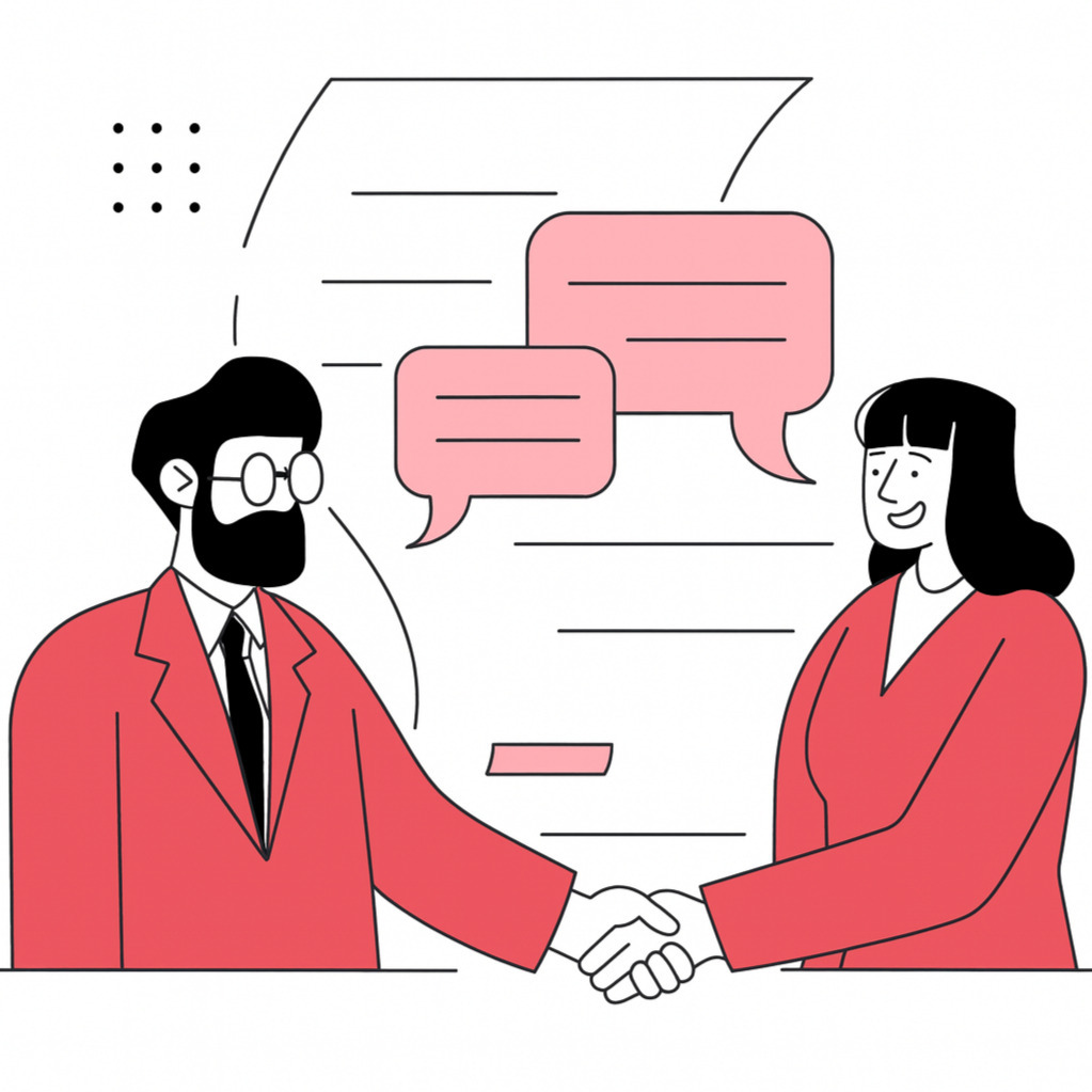 Professional Handshake on White Background